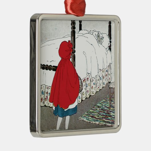 Kleine rode sleedhood: wat grutten die je hebt! metalen ornament (Rechts)