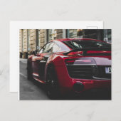 Kleine rode sportwagen briefkaart (Voorkant / Achterkant)