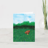 Kleine rode teckel hond kaart (Voorkant)