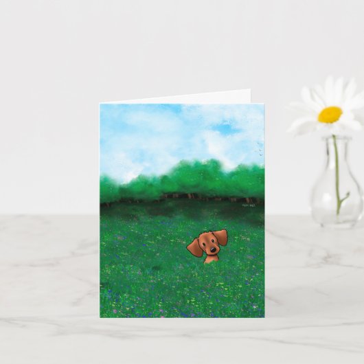 Kleine rode teckel hond kaart (Kleine Plant)
