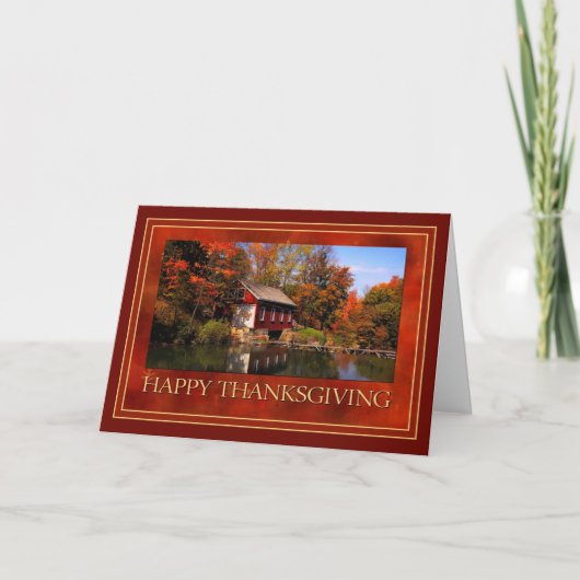 Kleine rode Thanksgiving Feestdagen Kaart (Voorkant)
