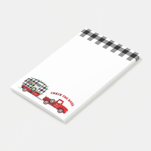 Kleine rode truck en  camper post-it® notes (Schuin)
