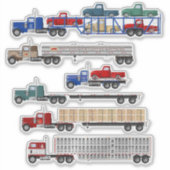 Kleine rode truck en grote tuig Stickers (Voorkant)