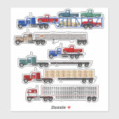 Kleine Rode Truck en Grote Vrachtwagen Stickers (Vel)