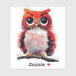 Kleine rode uil sticker