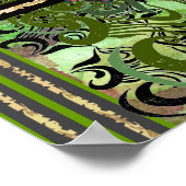 Kleine rode ventilator en groen demaspatroon poster (Hoek)