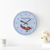 Kleine rode vliegtuigwandklok grote klok (Huis)