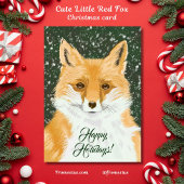Kleine rode vos - in de sneeuw. kaart