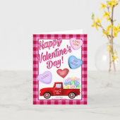 Kleine Rode Vrachtwagen 10 x 14 cm Vouwkaart Kaart (Gele Bloem)