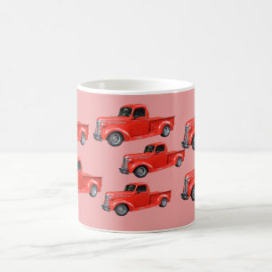 Kleine rode vrachtwagen - auto's koffiemok