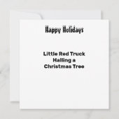 Kleine Rode Vrachtwagen die een Kerstboom sleept Kaart (Achterkant)