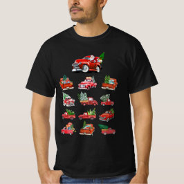Kleine Rode Vrachtwagen die een Kerstboom sleept T-shirt