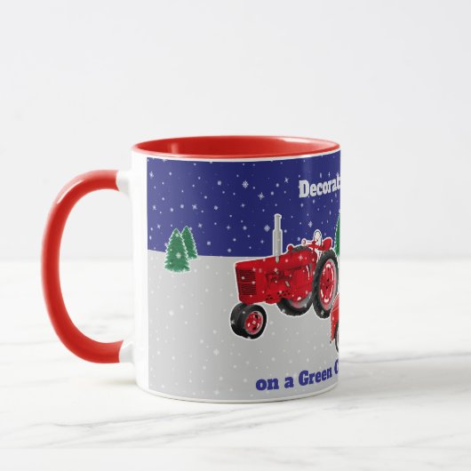 Kleine rode vrachtwagen en wagen en oude rode trac mok (Links)