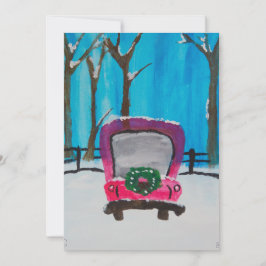 Kleine Rode Vrachtwagen Feestdagenkaart