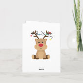 Kleine rode vrachtwagen met een kerstboom feestdagen kaart (Achterkant)