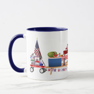 Kleine Rode Vrachtwagen Patriottische Picknick Mok