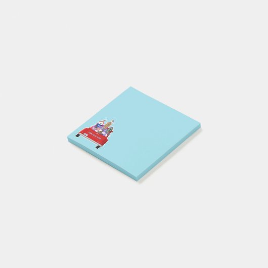 Kleine rode vrachtwagen post-it® notes (Schuin)