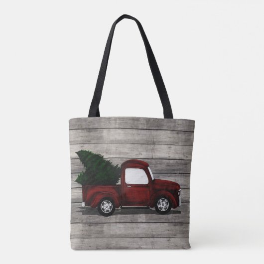Kleine rode vrachtwagen tote bag (Achterkant)