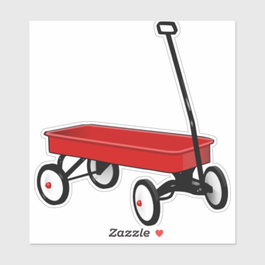 Kleine rode wagen sticker (Vel)