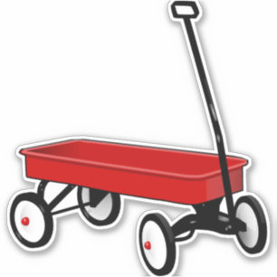 Kleine rode wagen sticker