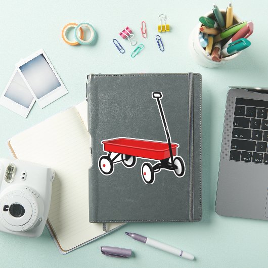 Kleine rode wagen sticker (iPad Cover)