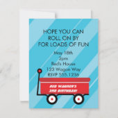 KLEINE RODE WAGON-INVITATIES KAART (Voorkant)