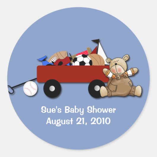 Kleine Rode Wagon Teddy Bear Sport Custom Sticker (Voorkant)