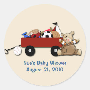Kleine Rode Wagon Teddy Bear Sport Custom Sticker