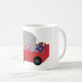 Kleine rode wagon van Mok speelgoedkoffie (Voorkant rechts)