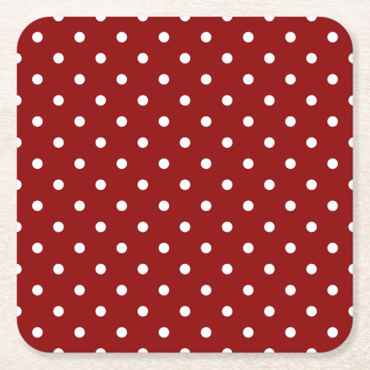 Kleine rode witte poolpunts achtergrond kartonnen onderzetters (Voorkant)