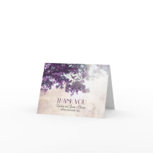 Kleine romantische bedankkaart met paarse boom