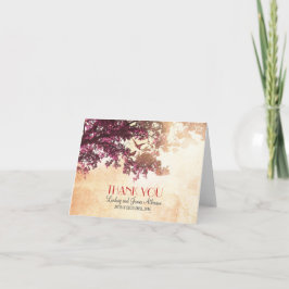 Kleine romantische bedankkaart met roze boom