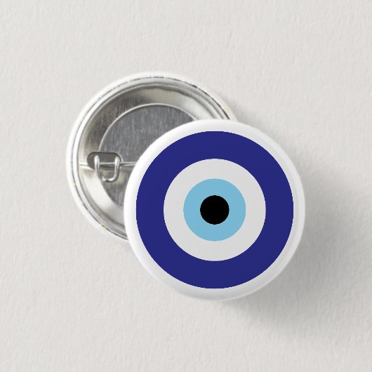 Kleine ronde Evil Eye Blue Mati symbool geluk char Button 3,2 Cm (Voorkant /achterkant)