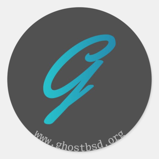 Kleine ronde GhostBSD.org sticker (Voorkant)