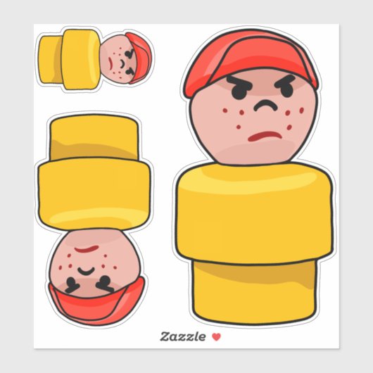Kleine ronde mensen - Butter the Grumpy Boy X3 Sticker (Vel)