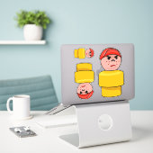 Kleine ronde mensen - Butter the Grumpy Boy X3 Sticker (Laptop op bureau)