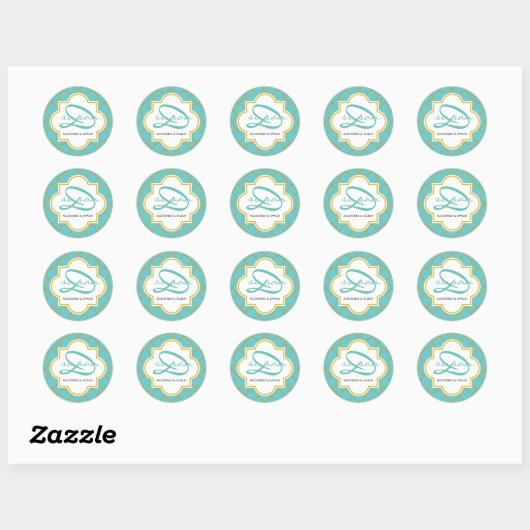 Kleine ronde quatrefoil stickers (Vel)