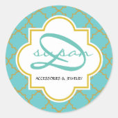 Kleine ronde quatrefoil stickers (Voorkant)