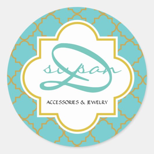 Kleine ronde quatrefoil stickers (Voorkant)