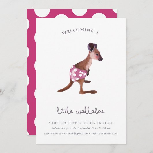 Kleine Roo in frambozen Kaart (Voorkant / Achterkant)