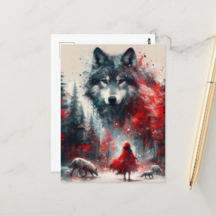 Kleine Rood en haar Wolf Pack Briefkaart