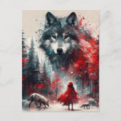 Kleine Rood en haar Wolf Pack Briefkaart (Voorkant)
