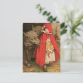 Kleine Rood Ridderhout en Big Bad Wolf Briefkaart (Staand voorkant)