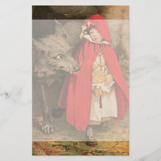 Kleine Rood Ridderhout en Big Bad Wolf Briefpapier (Voorkant)
