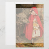 Kleine Rood Ridderhout en Big Bad Wolf Briefpapier (Voorkant / Achterkant)