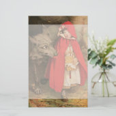Kleine Rood Ridderhout en Big Bad Wolf Briefpapier (Staand voorkant)