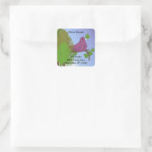 Kleine Roodborst Nieuw Adres Vierkante Sticker (Tas)