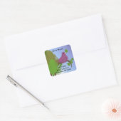 Kleine Roodborst Nieuw Adres Vierkante Sticker (Envelop)