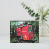 Kleine roodbruine caravan Thunder_Cove Briefkaart (Staand voorkant)