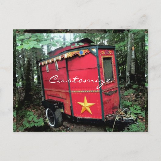 Kleine roodbruine caravan Thunder_Cove Briefkaart (Voorkant)